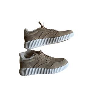 Steve Madden Taupe Athletic Sneakers with White Sole